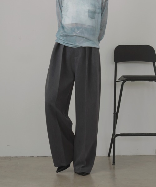 90s unknown チェックパンツ　ツータックスラックス　ワイド unknown ツータックワイドスラックス 90s unknown チェックパンツ