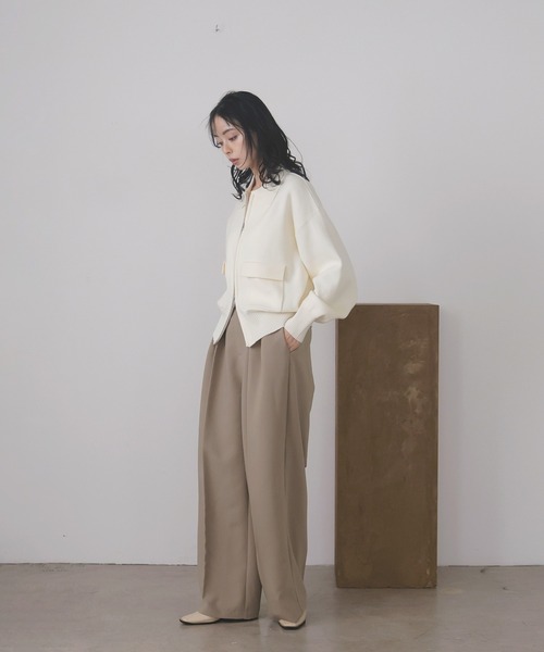 LIAN（リアン）の「ツータックワイドパンツ（スラックス・レディース・ブラック/グレイッシュベージュ/チャコールグレー/モカ/ブラウン・MEDIUM/MT）」の14枚目の写真