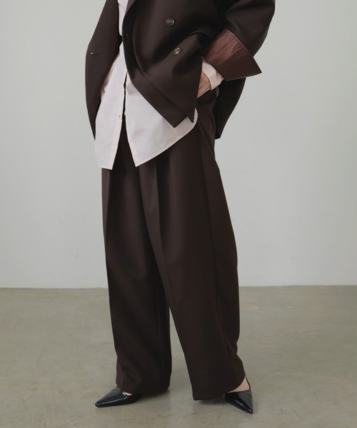 パンツ Lien ウエストフリル調イージーワイドパンツ【Lallia Mu】|ネミカ