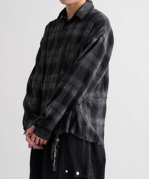EPNK（イーピーエヌケー）の「【EPNK】Tie-dye cut off check shirt / タイダイカットオフチェックシャツ（シャツ/ブラウス・メンズ・ダークブラウン/ブルー/ブラック・SMALL/MEDIUM/LARGE）」の21枚目の写真
