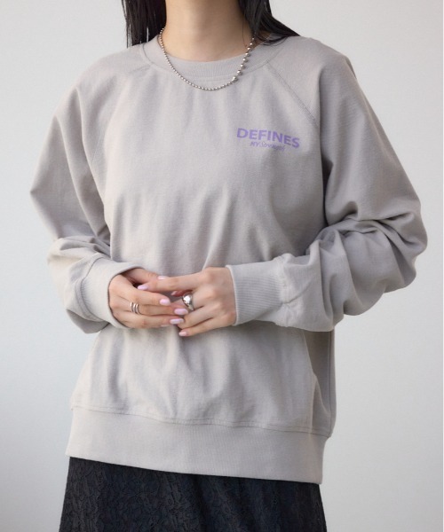 AZUL by moussy(アズールバイマウジー)の「ミニウラケプリントトップス(スウェット・レディース・オフホワイト/チャコールグレー/ライトグレー・FREE)」の3枚目の写真