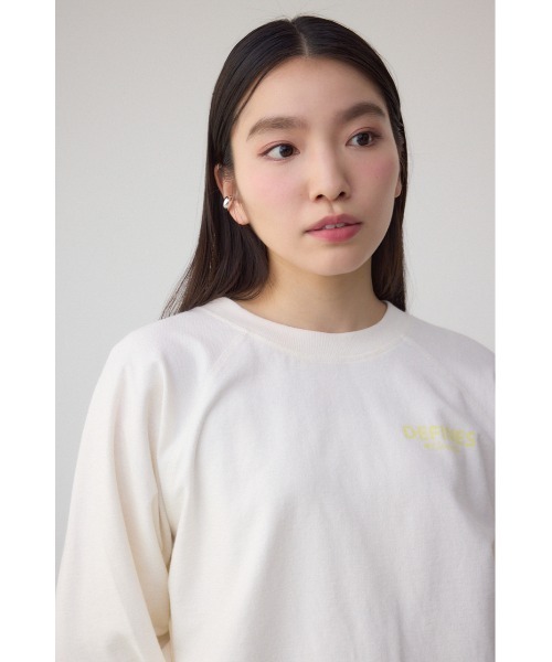 AZUL by moussy(アズールバイマウジー)の「ミニウラケプリントトップス(スウェット・レディース・オフホワイト/チャコールグレー/ライトグレー・FREE)」の4枚目の写真