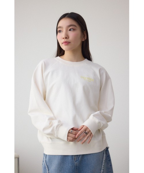 AZUL by moussy(アズールバイマウジー)の「ミニウラケプリントトップス(スウェット・レディース・オフホワイト/チャコールグレー/ライトグレー・FREE)」の5枚目の写真