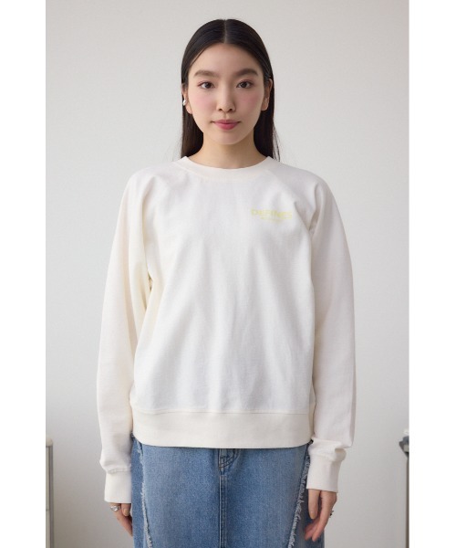 AZUL by moussy(アズールバイマウジー)の「ミニウラケプリントトップス(スウェット・レディース・オフホワイト/チャコールグレー/ライトグレー・FREE)」の7枚目の写真