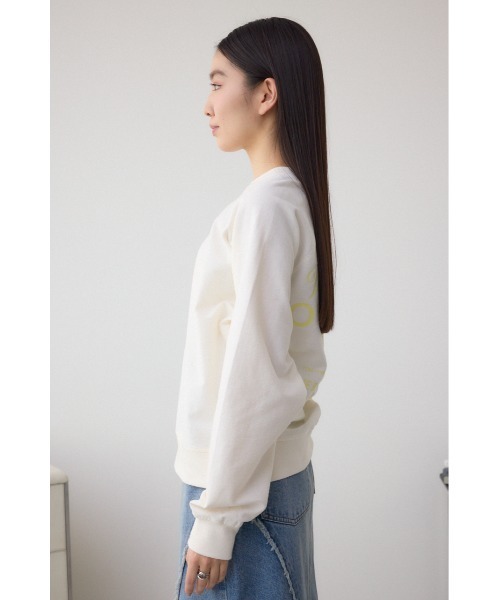 AZUL by moussy(アズールバイマウジー)の「ミニウラケプリントトップス(スウェット・レディース・オフホワイト/チャコールグレー/ライトグレー・FREE)」の8枚目の写真