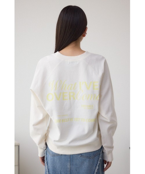 AZUL by moussy(アズールバイマウジー)の「ミニウラケプリントトップス(スウェット・レディース・オフホワイト/チャコールグレー/ライトグレー・FREE)」の9枚目の写真