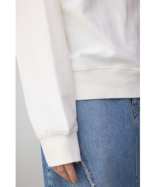 AZUL by moussy(アズールバイマウジー)の「ミニウラケプリントトップス(スウェット・レディース・オフホワイト/チャコールグレー/ライトグレー・FREE)」の13枚目の写真