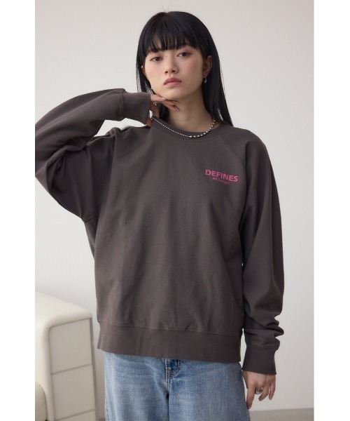 AZUL by moussy(アズールバイマウジー)の「ミニウラケプリントトップス(スウェット・レディース・オフホワイト/チャコールグレー/ライトグレー・FREE)」の14枚目の写真