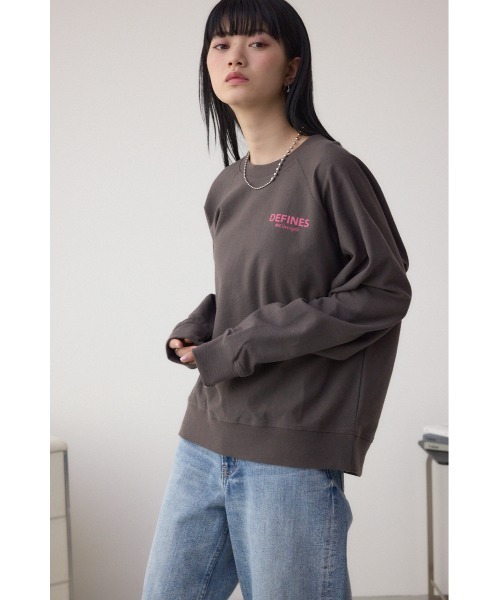 AZUL by moussy(アズールバイマウジー)の「ミニウラケプリントトップス(スウェット・レディース・オフホワイト/チャコールグレー/ライトグレー・FREE)」の15枚目の写真