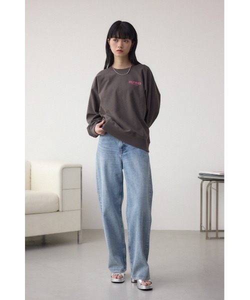 AZUL by moussy(アズールバイマウジー)の「ミニウラケプリントトップス(スウェット・レディース・オフホワイト/チャコールグレー/ライトグレー・FREE)」の16枚目の写真