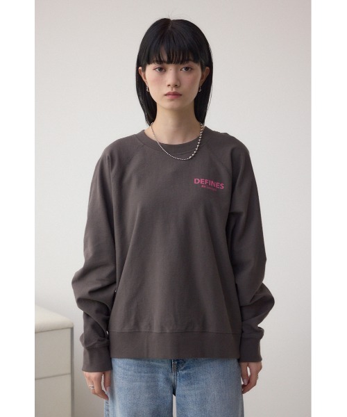 AZUL by moussy(アズールバイマウジー)の「ミニウラケプリントトップス(スウェット・レディース・オフホワイト/チャコールグレー/ライトグレー・FREE)」の17枚目の写真