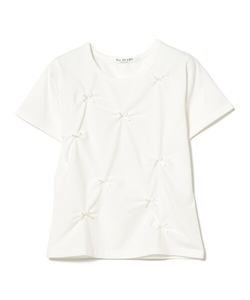 Ray BEAMS（レイビームス）の「ランダム ミニ リボン Tシャツ（Tシャツ/カットソー・レディース・ブラック/ホワイト・ONE SIZE）」の15枚目の写真