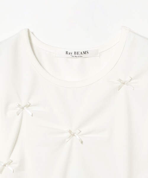 Ray BEAMS（レイビームス）の「ランダム ミニ リボン Tシャツ（Tシャツ/カットソー・レディース・ブラック/ホワイト・ONE SIZE）」の16枚目の写真