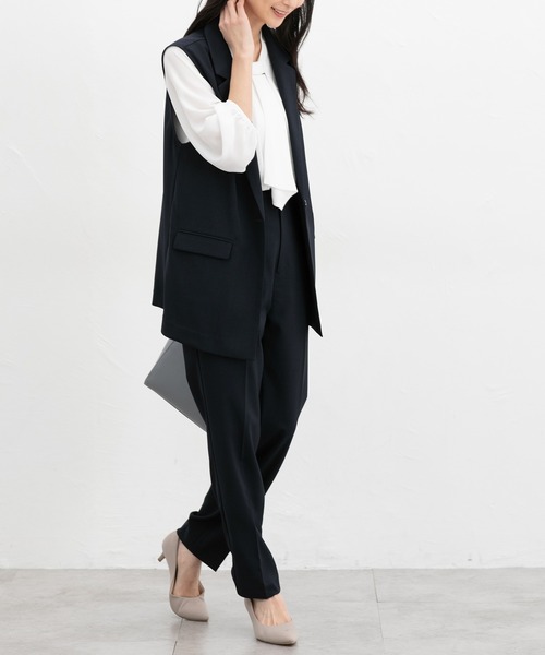 Honeys（ハニーズ）の「【ストレッチ・ウォッシャブル・イージーケア・接触冷感】テーラードジレ（ベスト・レディース・グレー/グレイッシュベージュ/ブラック/ネイビー・L/LL/M/S）」の17枚目の写真