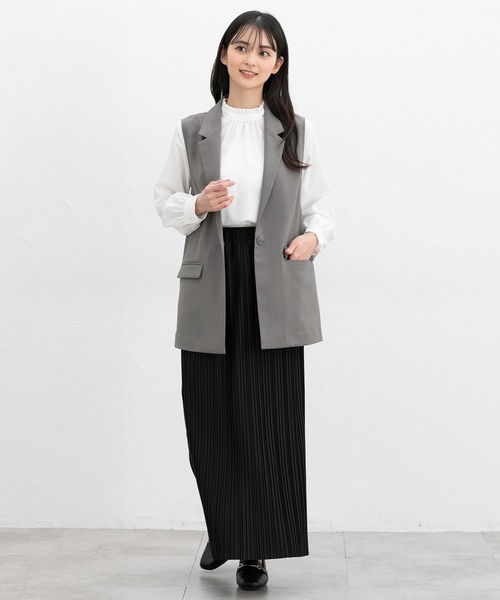 Honeys（ハニーズ）の「【ストレッチ・ウォッシャブル・イージーケア・接触冷感】テーラードジレ（ベスト・レディース・グレー/グレイッシュベージュ/ブラック/ネイビー・L/LL/M/S）」の20枚目の写真