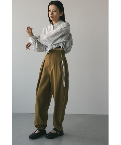 STYLEMIXER（スタイルミキサー）の「ヘムギャザーショートシャツ 春服（シャツ/ブラウス・レディース・ホワイト/ホワイト系その他/ブルー系その他・FREE）」の14枚目の写真