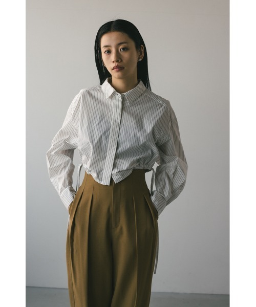 STYLEMIXER（スタイルミキサー）の「ヘムギャザーショートシャツ 春服（シャツ/ブラウス・レディース・ホワイト/ホワイト系その他/ブルー系その他・FREE）」の16枚目の写真