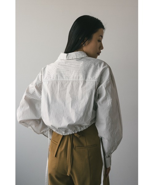 STYLEMIXER（スタイルミキサー）の「ヘムギャザーショートシャツ 春服（シャツ/ブラウス・レディース・ホワイト/ホワイト系その他/ブルー系その他・FREE）」の17枚目の写真