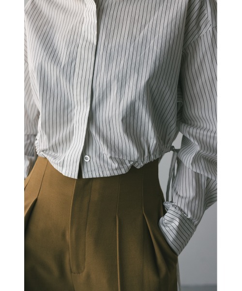 STYLEMIXER（スタイルミキサー）の「ヘムギャザーショートシャツ 春服（シャツ/ブラウス・レディース・ホワイト/ホワイト系その他/ブルー系その他・FREE）」の19枚目の写真