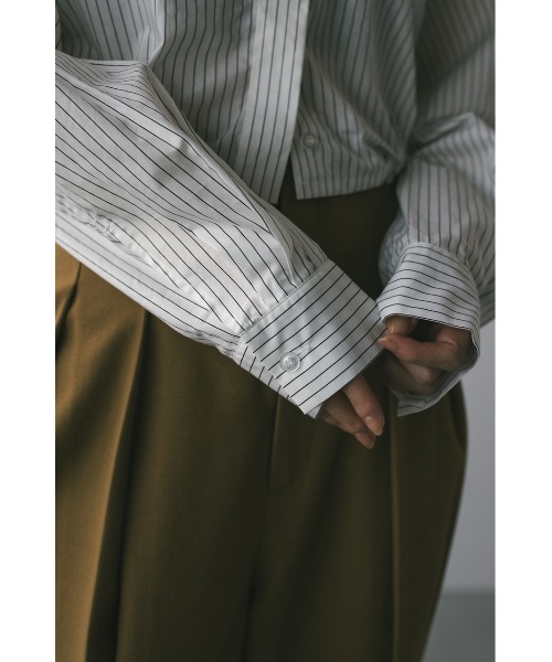 STYLEMIXER（スタイルミキサー）の「ヘムギャザーショートシャツ 春服（シャツ/ブラウス・レディース・ホワイト/ホワイト系その他/ブルー系その他・FREE）」の20枚目の写真