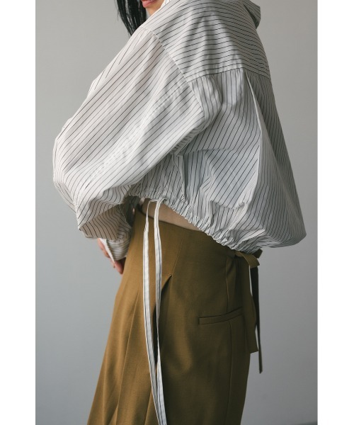 STYLEMIXER（スタイルミキサー）の「ヘムギャザーショートシャツ 春服（シャツ/ブラウス・レディース・ホワイト/ホワイト系その他/ブルー系その他・FREE）」の21枚目の写真