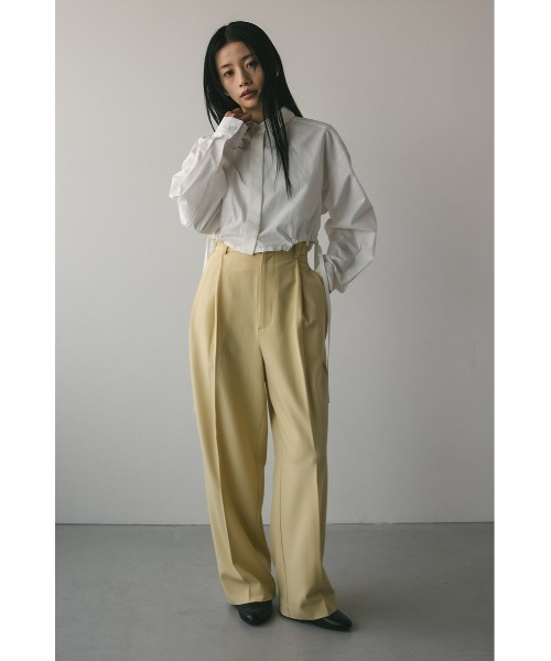 STYLEMIXER（スタイルミキサー）の「ヘムギャザーショートシャツ 春服（シャツ/ブラウス・レディース・ホワイト/ホワイト系その他/ブルー系その他・FREE）」の5枚目の写真