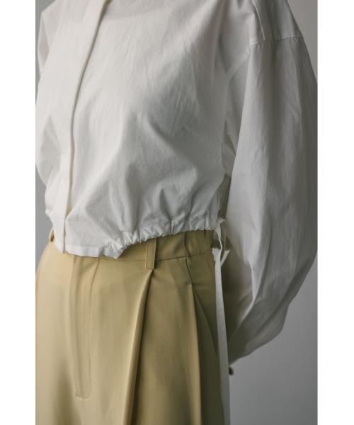 STYLEMIXER（スタイルミキサー）の「ヘムギャザーショートシャツ 春服（シャツ/ブラウス・レディース・ホワイト/ホワイト系その他/ブルー系その他・FREE）」の8枚目の写真