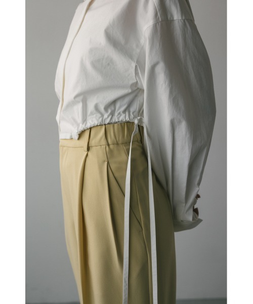 STYLEMIXER（スタイルミキサー）の「ヘムギャザーショートシャツ 春服（シャツ/ブラウス・レディース・ホワイト/ホワイト系その他/ブルー系その他・FREE）」の9枚目の写真