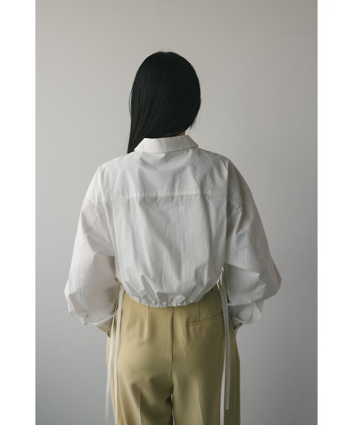 STYLEMIXER（スタイルミキサー）の「ヘムギャザーショートシャツ 春服（シャツ/ブラウス・レディース・ホワイト/ホワイト系その他/ブルー系その他・FREE）」の10枚目の写真