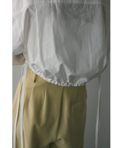 STYLEMIXER（スタイルミキサー）の「ヘムギャザーショートシャツ 春服（シャツ/ブラウス・レディース・ホワイト/ホワイト系その他/ブルー系その他・FREE）」の12枚目の写真