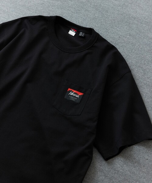 ナンガ　フリークスストア別注　ルーズフィットロゴ刺繍T　ブラック　L　新品 ナンガ フリークスストア別注 ルーズフィットロゴ刺繍T ブラック