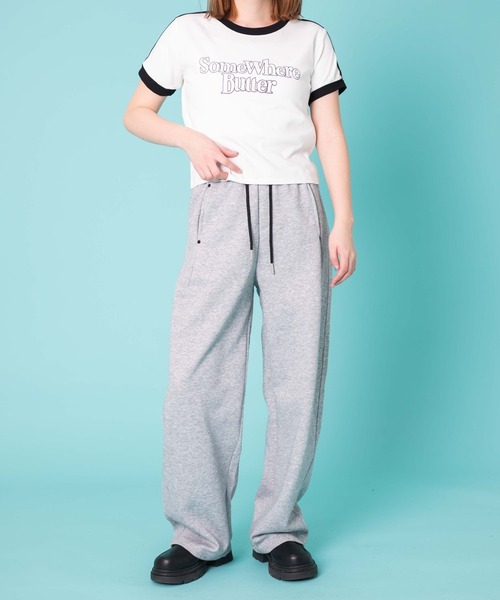 WOND（ウォンド）の「WOND/バイカラースウェットパンツ（スウェットパンツ・レディース・杢グレー・FREE）」の2枚目の写真