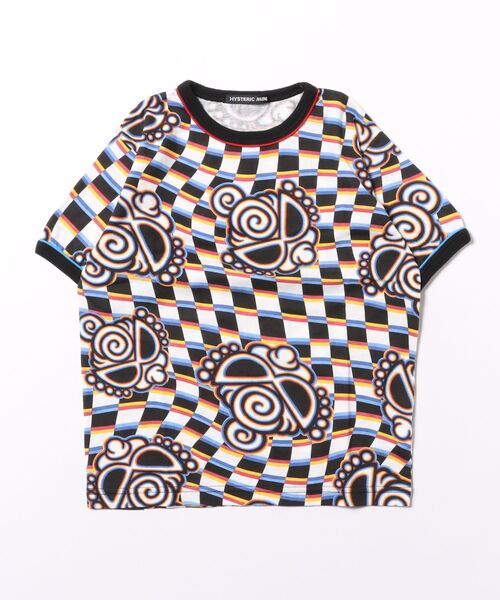 Hystericmini　DISTORTION CHECKER総柄 半袖Tシャツ