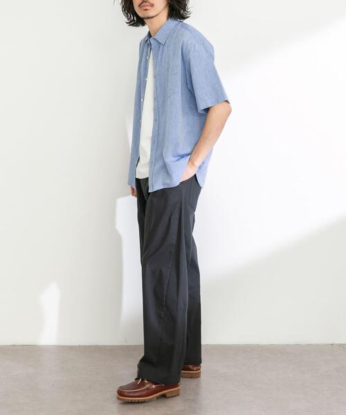 URBAN RESEARCH Sonny Label（アーバンリサーチサニーレーベル）の「『吸水速乾/接触冷感』リネン混ハーフスリーブシャツ（シャツ/ブラウス・メンズ・ブラック系その他/ブルー/ネイビー/ブルー系その他/グリーン・MEDIUM/LARGE/X-LARGE）」の10枚目の写真