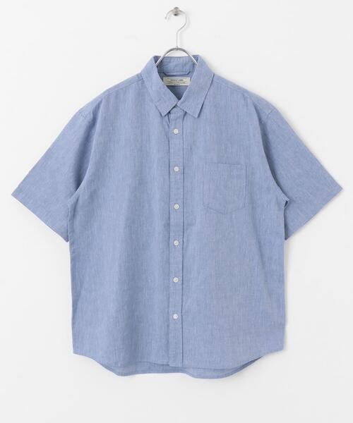 URBAN RESEARCH Sonny Label（アーバンリサーチサニーレーベル）の「『吸水速乾/接触冷感』リネン混ハーフスリーブシャツ（シャツ/ブラウス・メンズ・ブラック系その他/ブルー/ネイビー/ブルー系その他/グリーン・MEDIUM/LARGE/X-LARGE）」の11枚目の写真