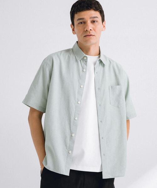 URBAN RESEARCH Sonny Label（アーバンリサーチサニーレーベル）の「『吸水速乾/接触冷感』リネン混ハーフスリーブシャツ（シャツ/ブラウス・メンズ・ブラック系その他/ブルー/ネイビー/ブルー系その他/グリーン・MEDIUM/LARGE/X-LARGE）」の13枚目の写真