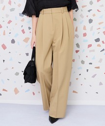 JETSET SOLO PLUS （ジェットセットソロプラス）の「【JETSET SOLO PLUS】ワイドツータックマーベルトパンツ（スラックス）」