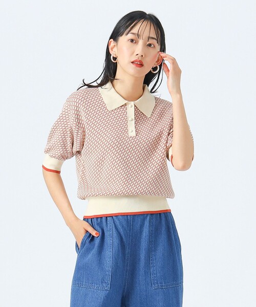 soerte ジャガード　ニットポロ　サイズ1 soerte マルチカラージャガードニットポロ サイズ1｜Yahoo