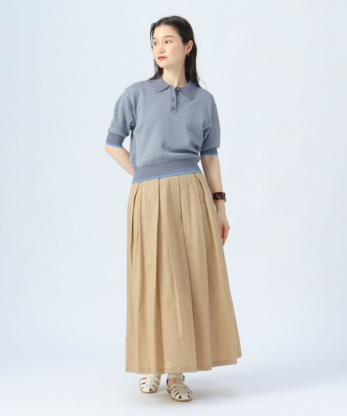 ニットポロシャツ 長袖 秋冬 トレンド お洒落 ジャカード ジャカード ニット ポロシャツ（ニット/セーター）｜BEAMS HEART