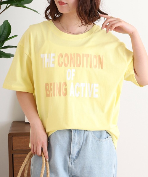 atONE（アットワン）の「オーバーサイズシルエットロゴプリントTシャツ（Tシャツ/カットソー・レディース・グリーン系その他5/ネイビー系4/グレー系5/ブラック系6/ホワイト系1/ブルー系その他4/ブラック系その他2/ベージュ系2/ブラック系3/ホワイト系6/ホワイト系4/イエロー系6/パープル系3/カーキ系2/ホワイト系3/ベージュ系その他5/ブラック系その他/ブルー系1・M/L）」の18枚目の写真