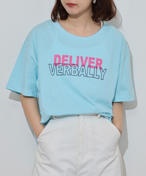 atONE（アットワン）の「オーバーサイズシルエットロゴプリントTシャツ（Tシャツ/カットソー・レディース・グリーン系その他5/ネイビー系4/グレー系5/ブラック系6/ホワイト系1/ブルー系その他4/ブラック系その他2/ベージュ系2/ブラック系3/ホワイト系6/ホワイト系4/イエロー系6/パープル系3/カーキ系2/ホワイト系3/ベージュ系その他5/ブラック系その他/ブルー系1・M/L）」の14枚目の写真
