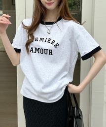 カレッジロゴ リンガー Tシャツ