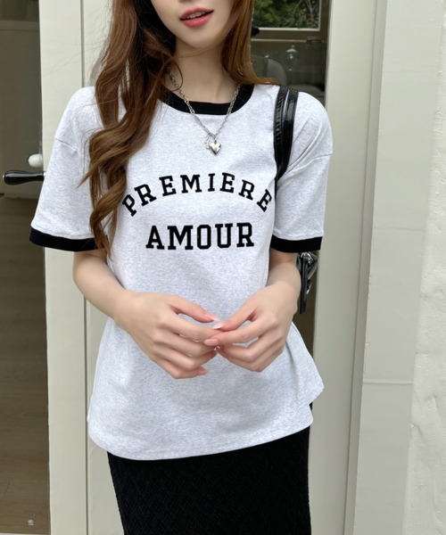 Ada.(エイダ)の「カレッジロゴ リンガー Tシャツ(Tシャツ/カットソー・レディース・ネイビー/レッド/ライトグレー・FREE)」の18枚目の写真