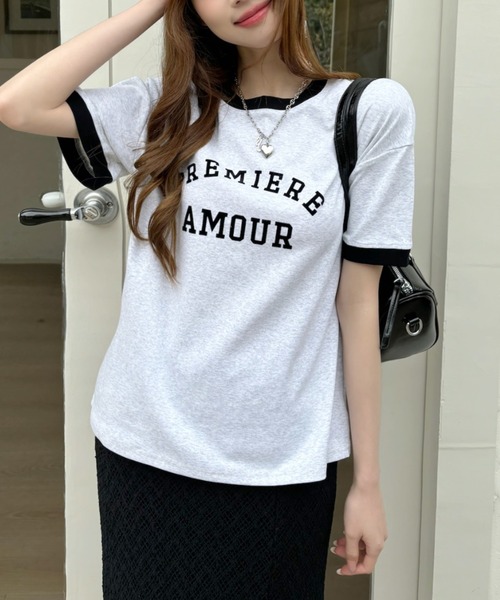 Ada.(エイダ)の「カレッジロゴ リンガー Tシャツ(Tシャツ/カットソー・レディース・ネイビー/レッド/ライトグレー・FREE)」の17枚目の写真