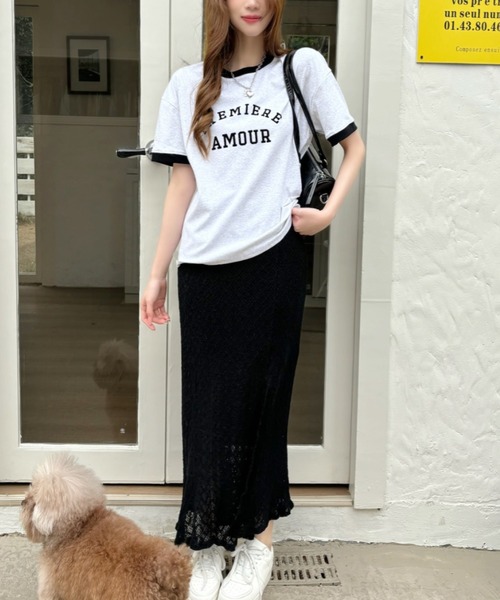 Ada.(エイダ)の「カレッジロゴ リンガー Tシャツ(Tシャツ/カットソー・レディース・ネイビー/レッド/ライトグレー・FREE)」の15枚目の写真
