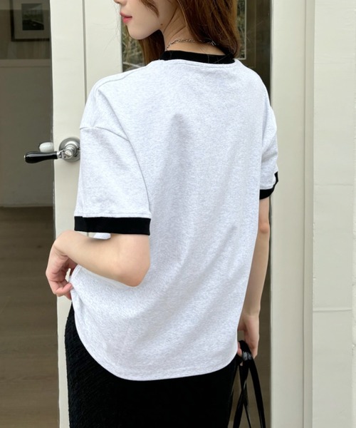 Ada.(エイダ)の「カレッジロゴ リンガー Tシャツ(Tシャツ/カットソー・レディース・ネイビー/レッド/ライトグレー・FREE)」の16枚目の写真