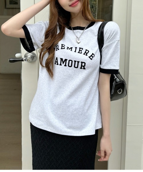 Ada.(エイダ)の「カレッジロゴ リンガー Tシャツ(Tシャツ/カットソー・レディース・ネイビー/レッド/ライトグレー・FREE)」の14枚目の写真