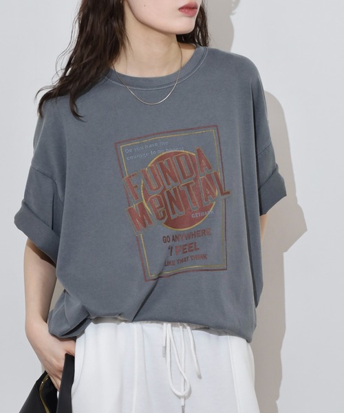 FUNALIVE（ファンアライブ）の「Pigment oversized short sleeve T-shirt / ピグメント オーバーサイズ 半袖Tシャツ unisex（Tシャツ/カットソー・メンズ・ヘザーチャコール/チャコール/グレー系1/グレー系6/グレー系8/グレー系2/グレー系3/グレー系5/チャコールグレー/チャコールアッシュ/グレー系7/グレー系4・XL/M/L）」の14枚目の写真