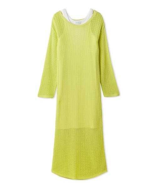 emmi（エミ）の「インナー付きメッシュニットワンピース（ワンピース・レディース・ライム/ブラウン/ライトブルー・FREE）」の22枚目の写真