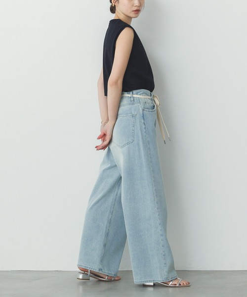 hunch(ハンチ)の「ベーシックノースリーブトップス(Tシャツ/カットソー・レディース・ブラック/グレー/オフホワイト/ピンク/ライトグリーン/レッド/ダークブラウン/ライトブルー・FREE)」の15枚目の写真